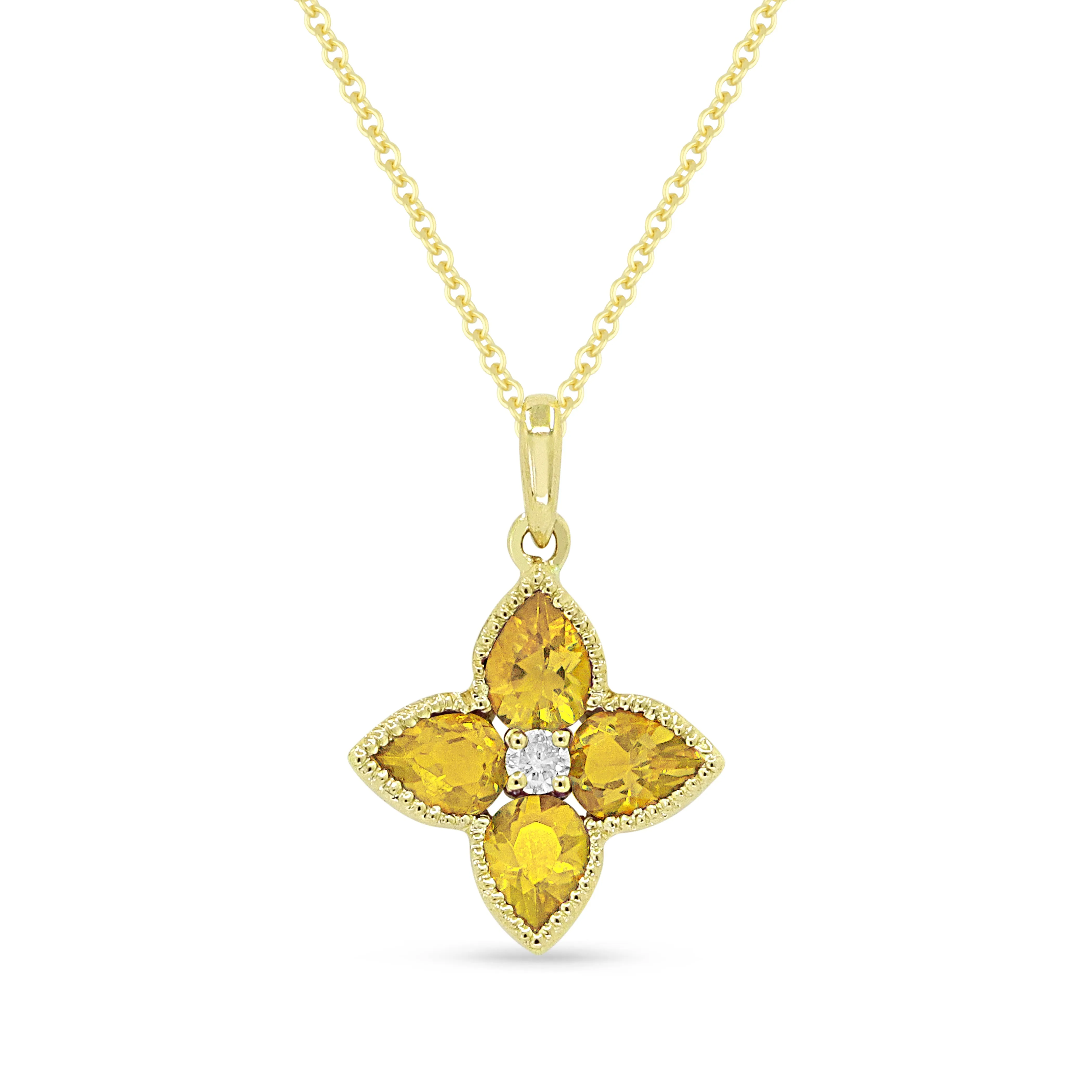 0.61ct Citrine 16"Pendant Necklace in 14K Yellow Gold