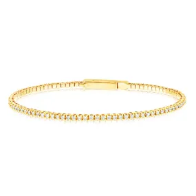 0.95 Carat Diamond Bangle in 14ct Yellow Gold