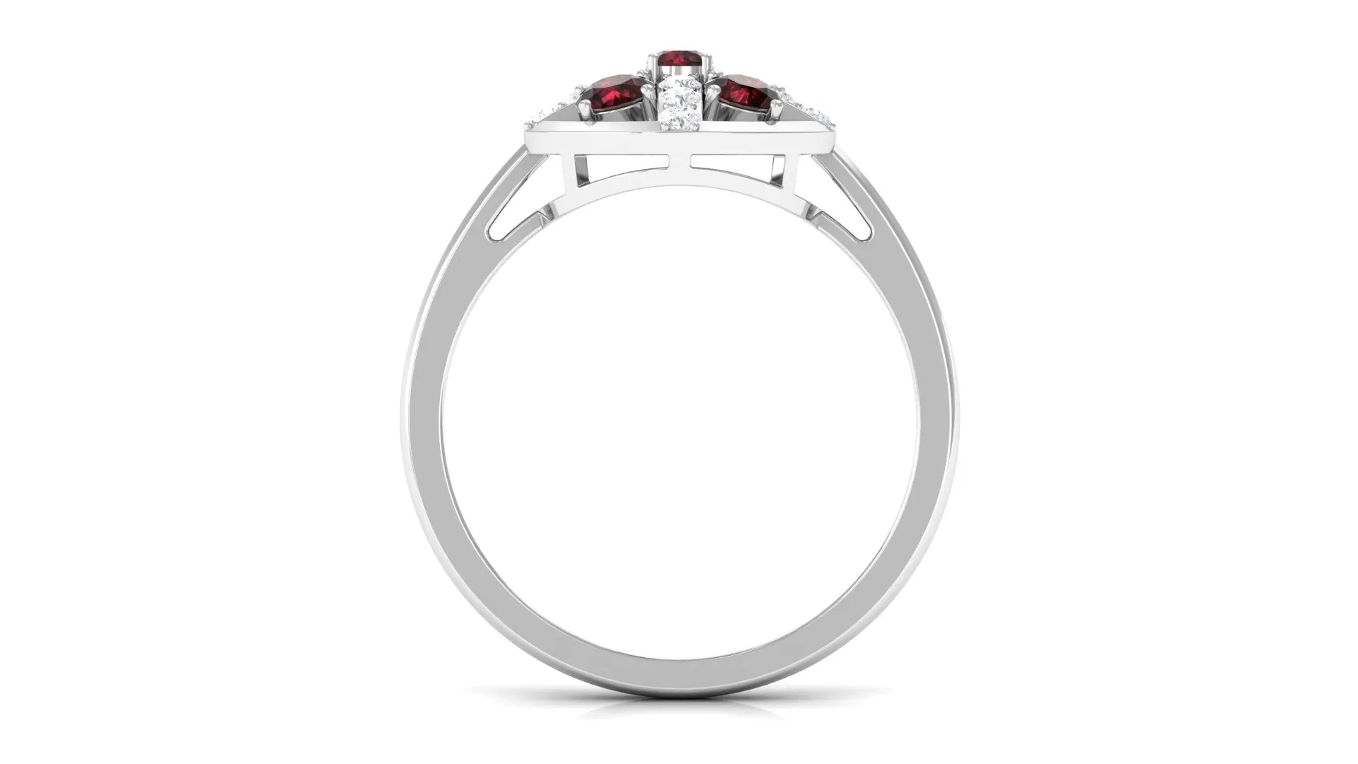 1 Carat Contemporary Garnet and Diamond Promise Ring