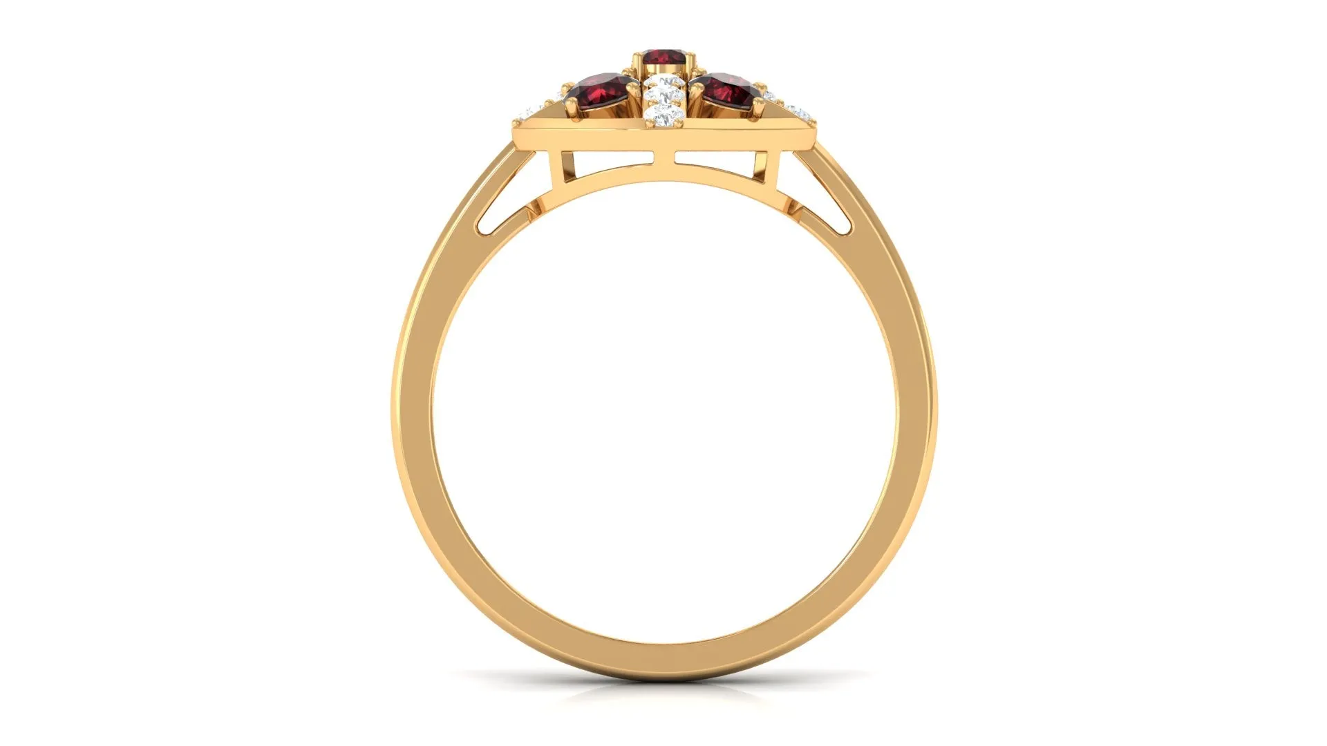 1 Carat Contemporary Garnet and Diamond Promise Ring