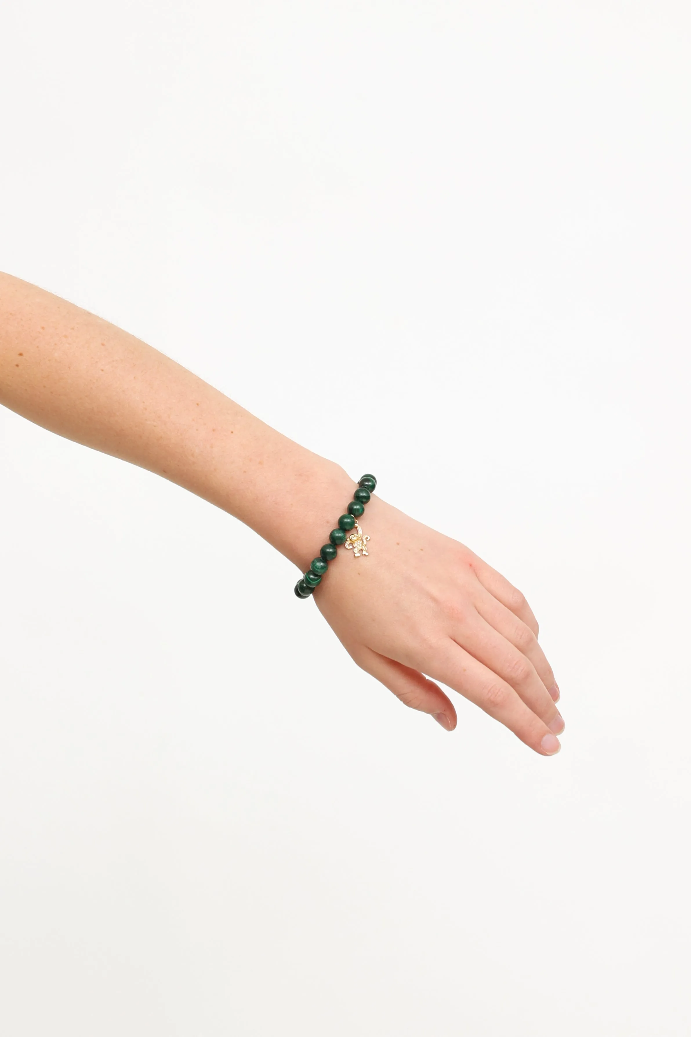 14K Gold & Diamond Malachite Bracelet