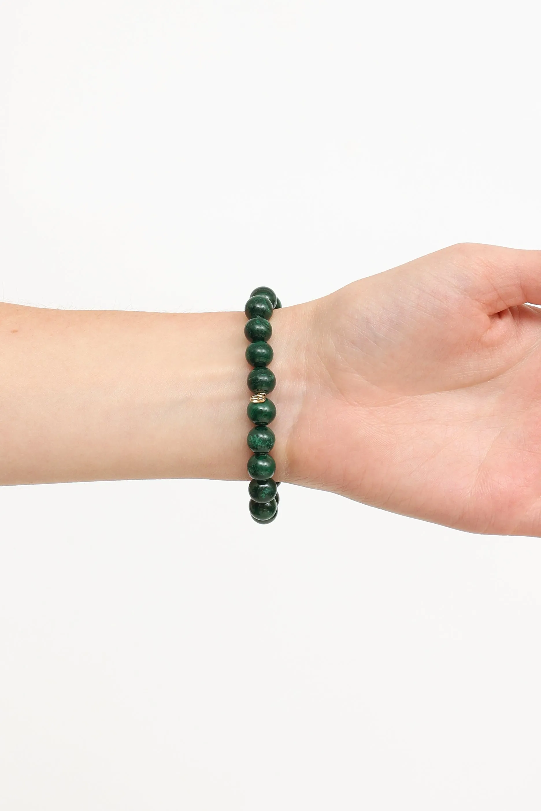 14K Gold & Diamond Malachite Bracelet