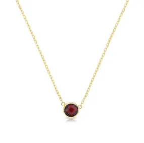 14K Gold & Gemstone Solitaire Necklace