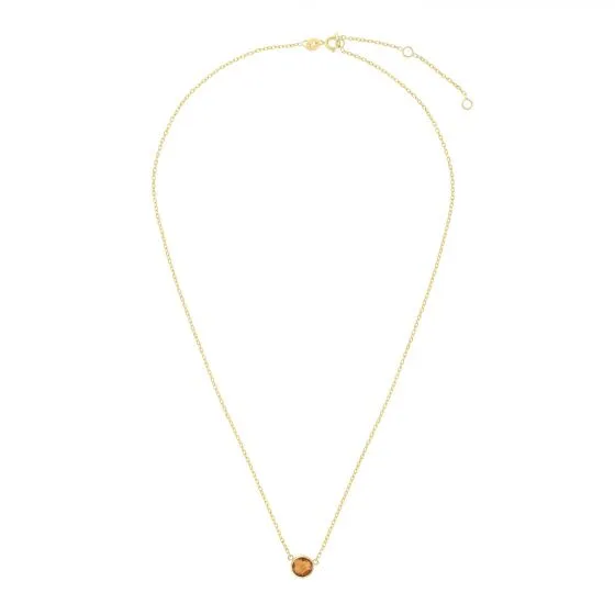 14K Gold & Gemstone Solitaire Necklace