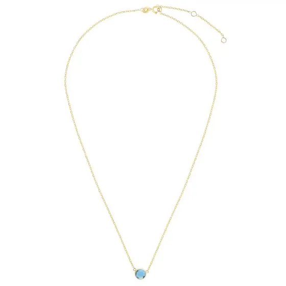 14K Gold & Gemstone Solitaire Necklace