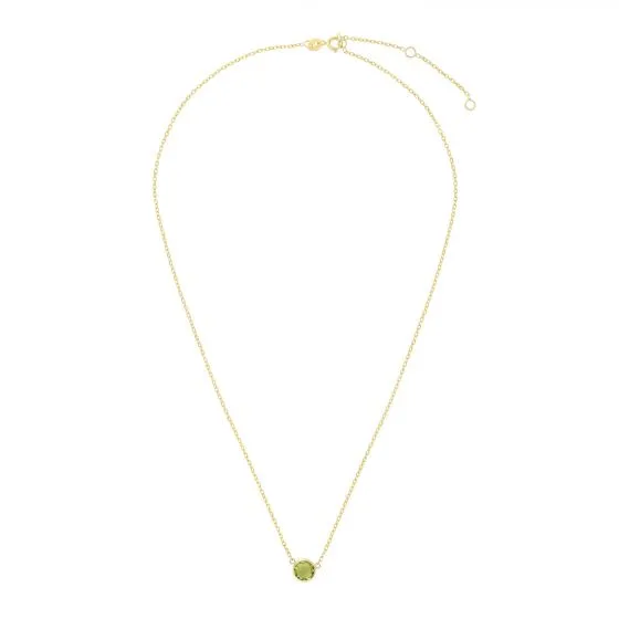 14K Gold & Gemstone Solitaire Necklace