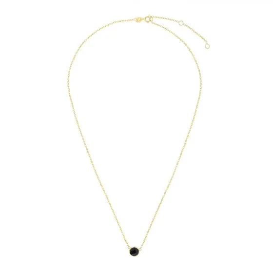 14K Gold & Gemstone Solitaire Necklace