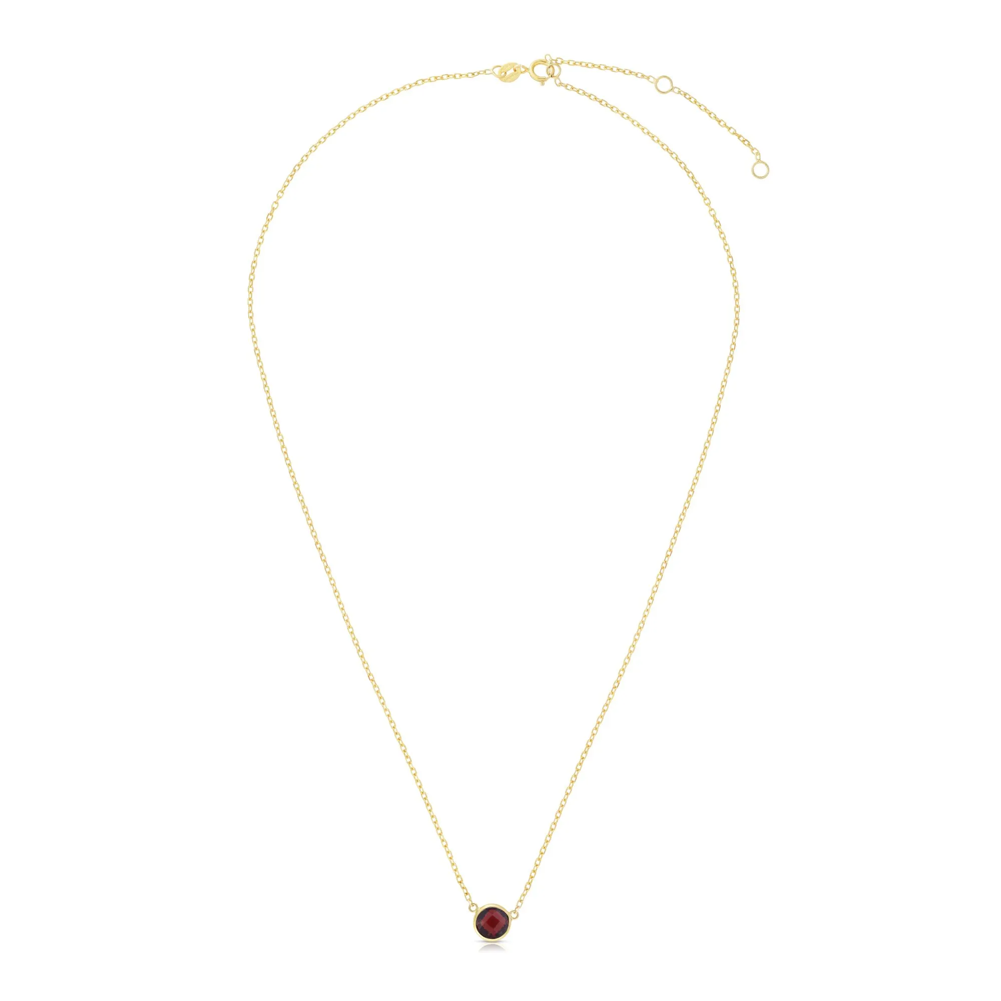 14K Gold & Gemstone Solitaire Necklace