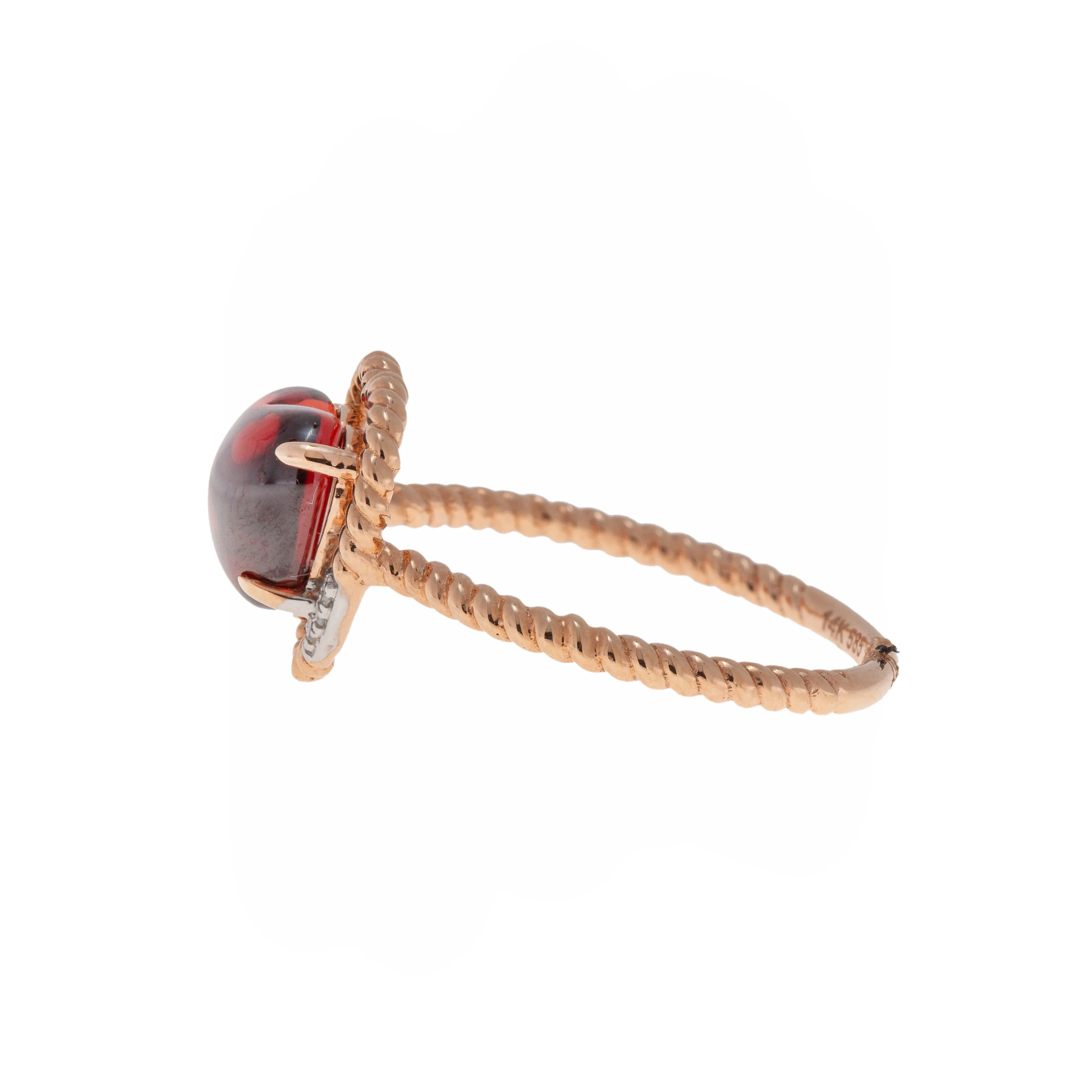 14k Rose Gold Garnet and Diamond Ring