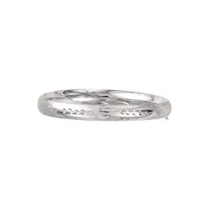 14K White Gold Florentine Bangle