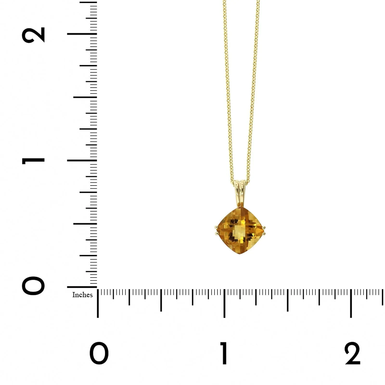 14K Yellow Gold Cushion Citrine Pendant