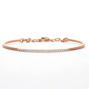 14KR 0.35CTW DIAMOND ADJUSTABLE BANGLE