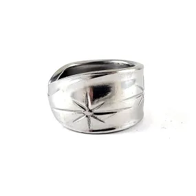 1950's Atomic Starburst Stainless Steel Spoon Ring