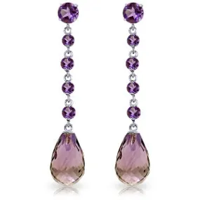 23 Carat 14K Solid White Gold Turn Onthe Light Amethyst Earrings