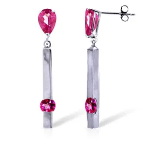 4.25 Carat 14K Solid White Gold Love Cannot Harm Pink Topaz Earrings