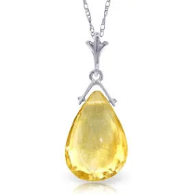 5.1 Carat 14K Solid White Gold Fastened Doors Citrine Necklace