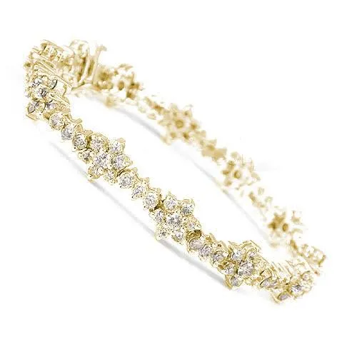 7.00-7.00 CT Round Cut Diamonds - Diamond Bracelet