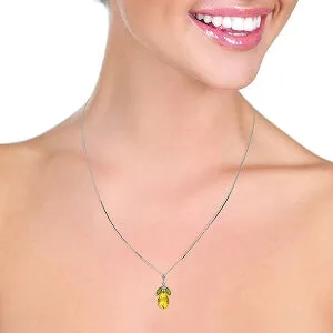 7.2 Carat 14K Solid White Gold Necklace Natural Peridot Citrine