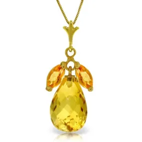 7.2 Carat 14K Solid Yellow Gold Roads Meet Citrine Necklace