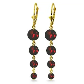 7.8 Carat 14K Solid Yellow Gold Chandelier Earrings Natural Garnet