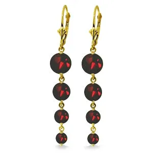 7.8 Carat 14K Solid Yellow Gold Chandelier Earrings Natural Garnet