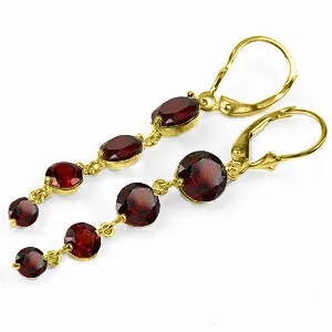 7.8 Carat 14K Solid Yellow Gold Chandelier Earrings Natural Garnet