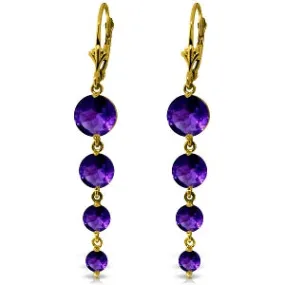 7.8 Carat 14K Solid Yellow Gold Drizzle Amethyst Earrings