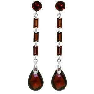 8.6 Carat 14K Solid Yellow Gold Boheme Garnet Earrings