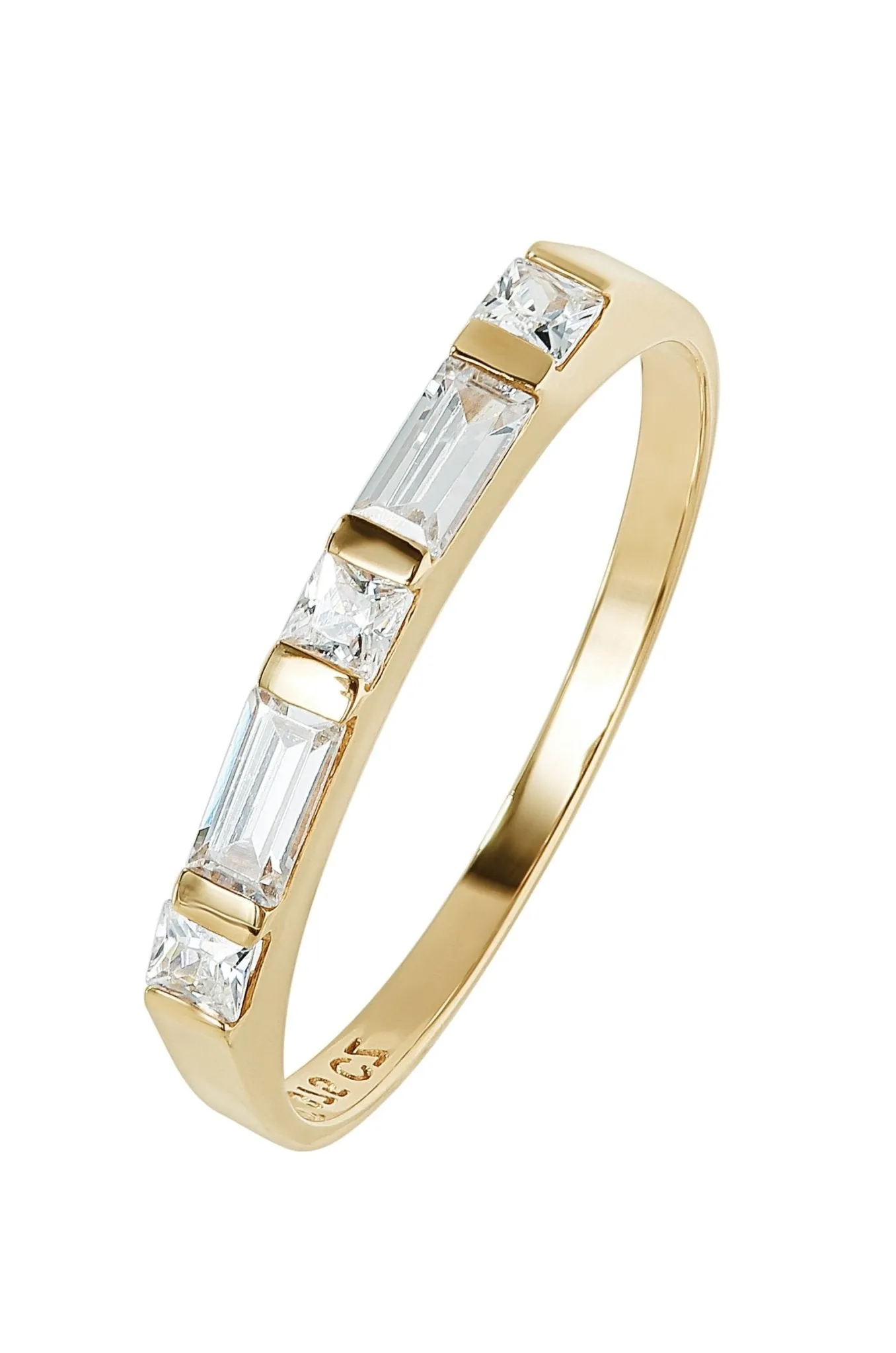 9ct Yellow Gold Cubic Zirconia Mixed Cut Band Ring