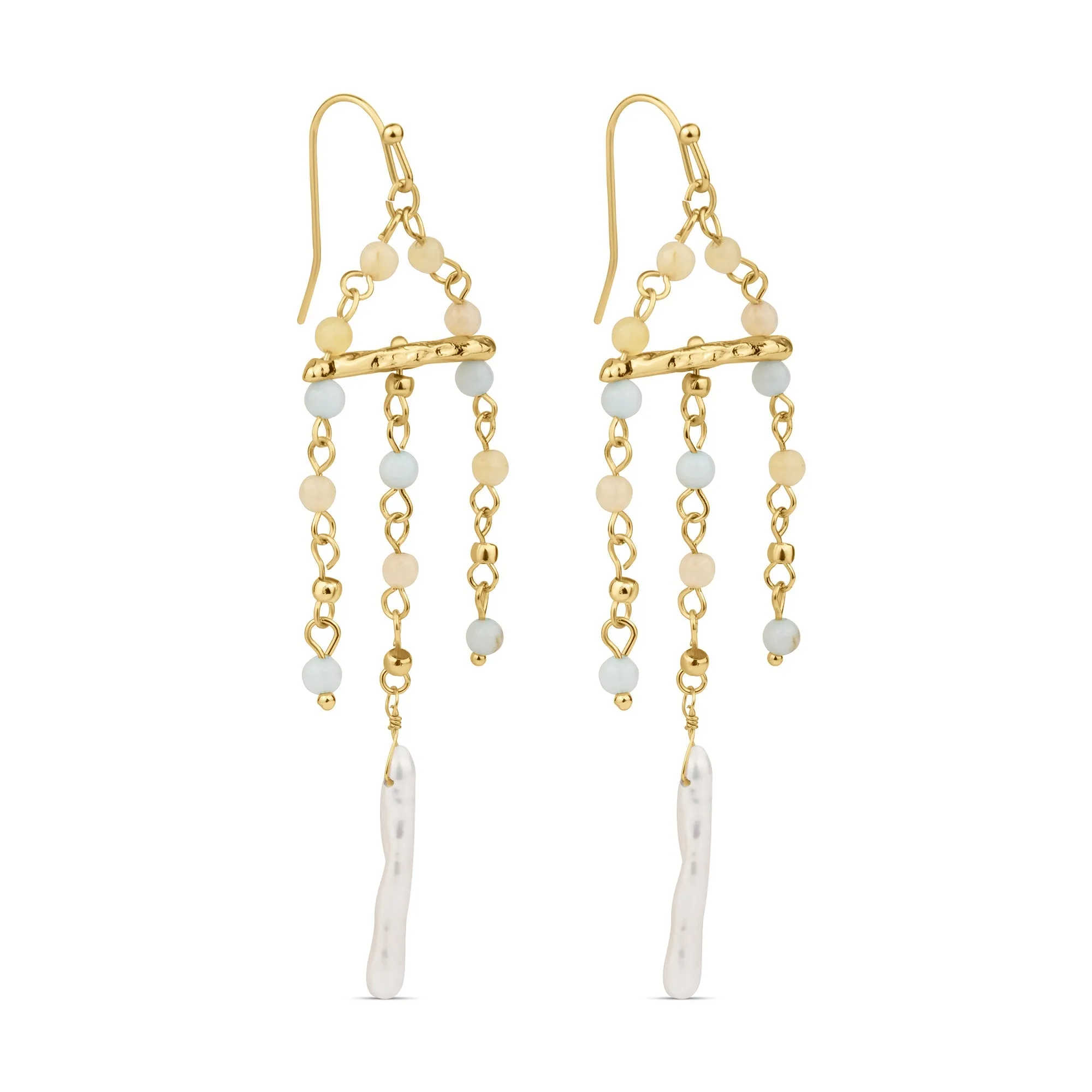 Accessorize London Women's Z Real Gold Plated Pearl Chandelier Drop Earrings