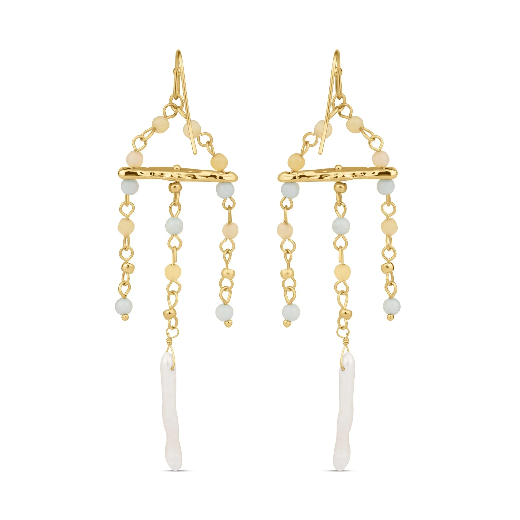 Accessorize London Women's Z Real Gold Plated Pearl Chandelier Drop Earrings