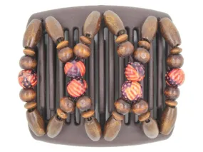 African Butterfly Chameleon Hair Comb - Beada Brown 34