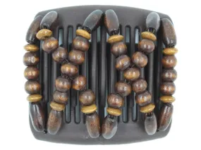 African Butterfly Chameleon Hair Comb - Beada Brown 66