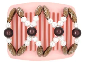 African Butterfly Chameleon Hair Comb - Dalena Pink Pearl 02