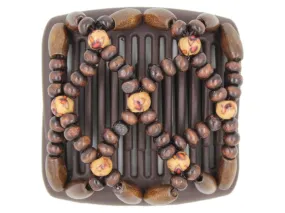 African Butterfly Chameleon Hair Comb - Ndebele Brown 18