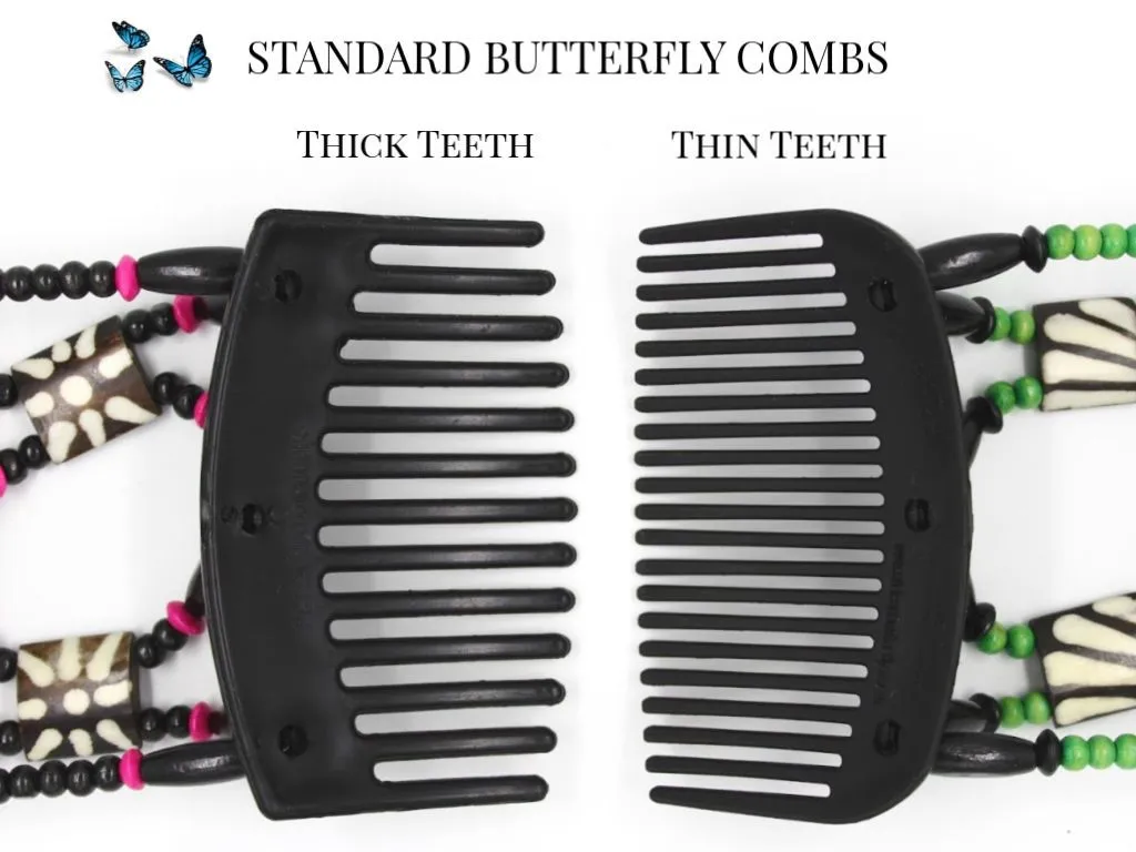 African Butterfly Hair Comb - Beada Tube Black 39