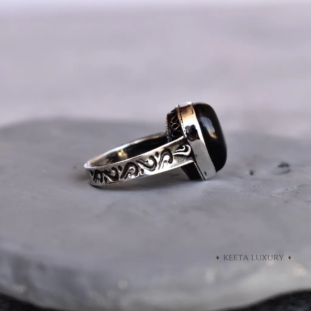 Antique Charmer - Black Onyx Ring