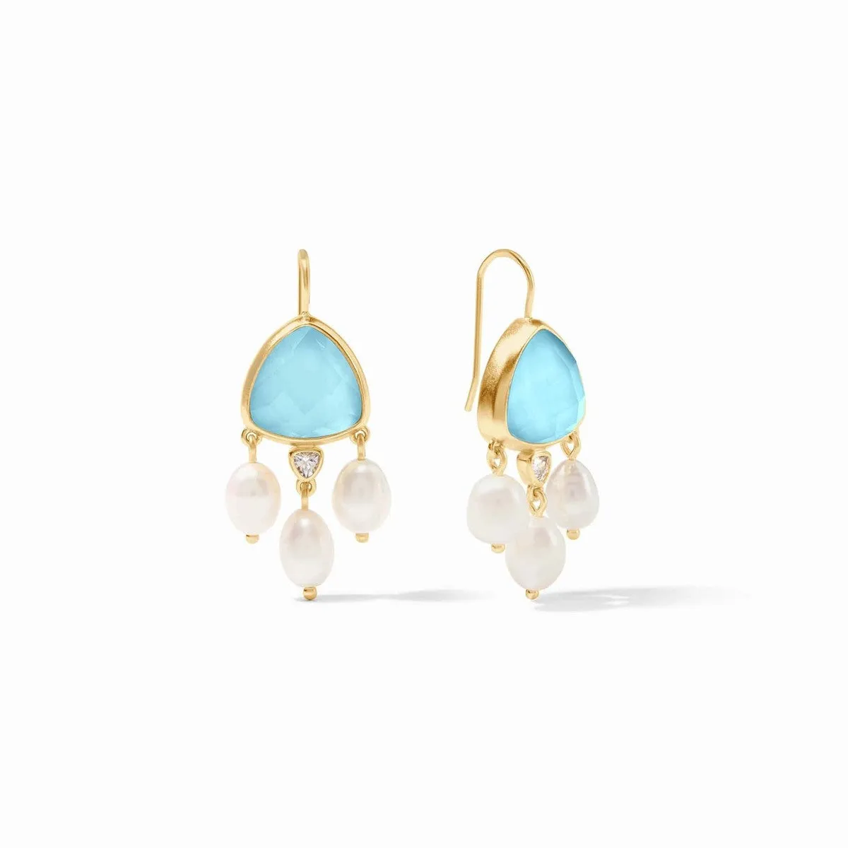 Aquitaine Chandelier Earrings - Iridescent Capri Blue