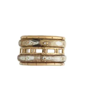 Ashley Pittman Huba Bangle Set Light Horn