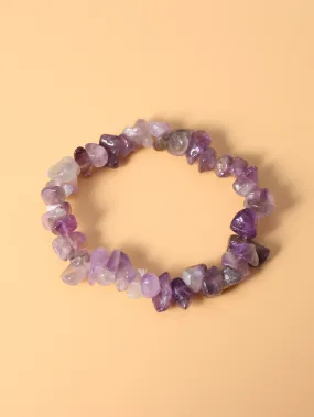 Asymmetrical Purple Stone Decor Beaded Bracelet Women Bracelet Stackable