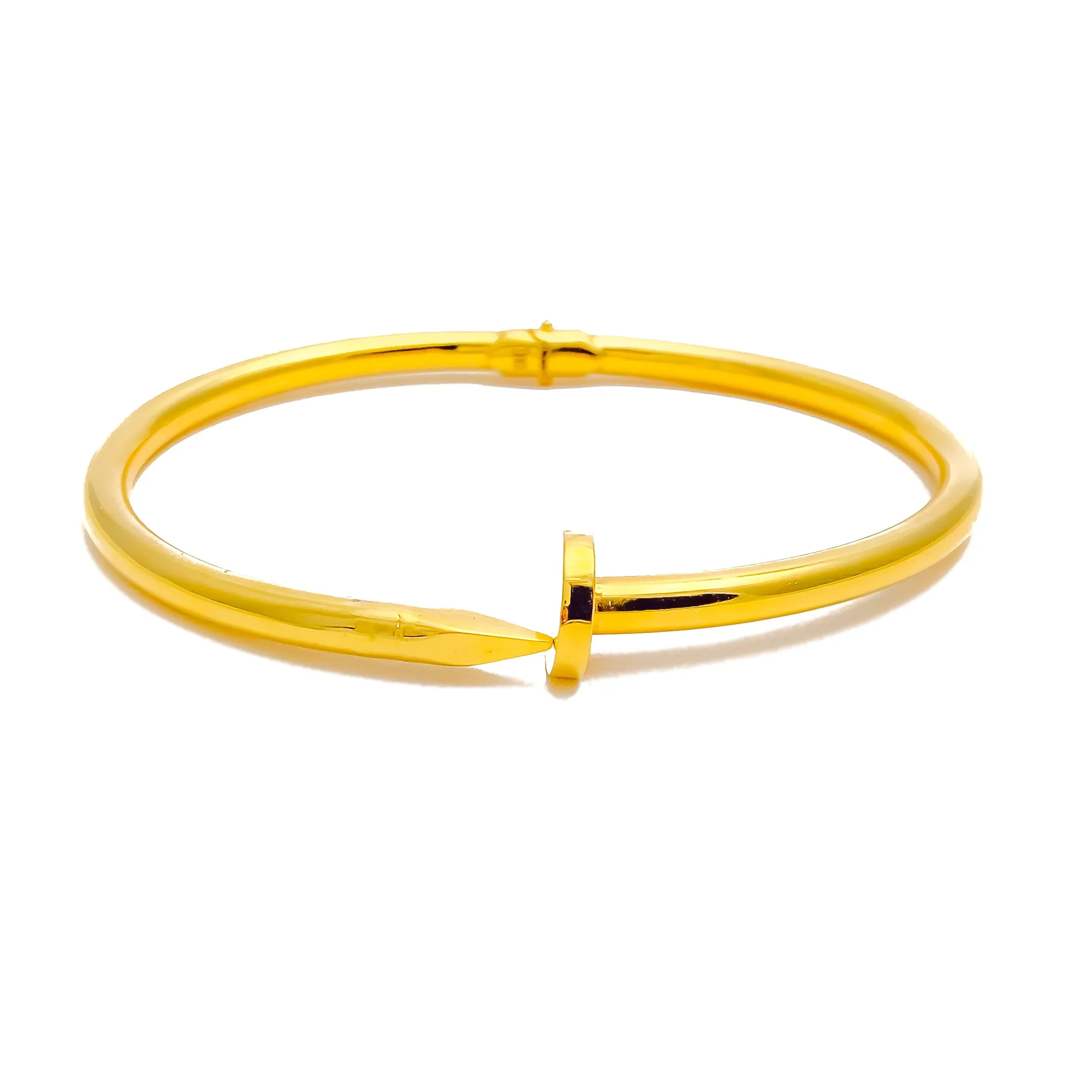 Attractive 22K Gold Nail Bangle Bracelet