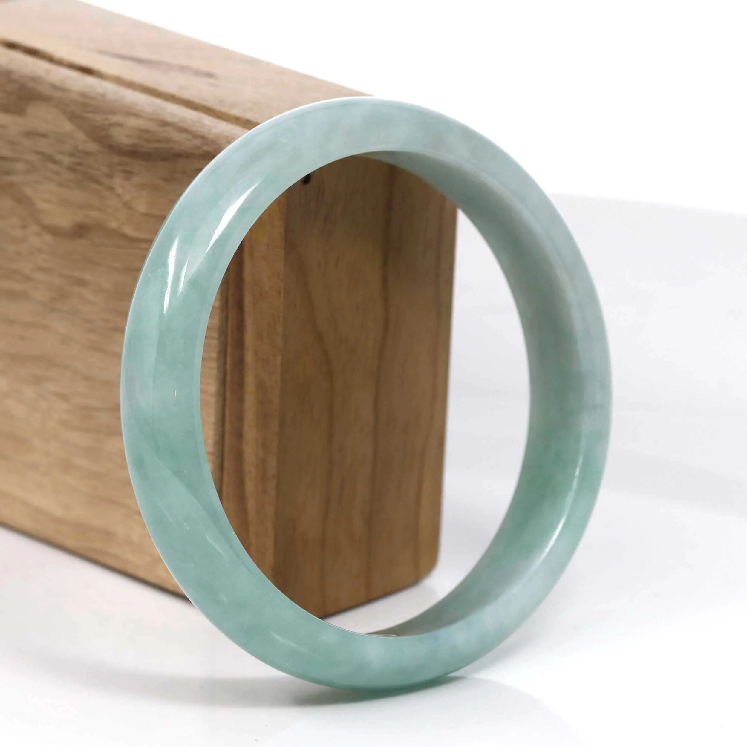 Baikalla Blue-Green Classic Real Jadeite Jade Bangle Bracelet (63.25mm) #398