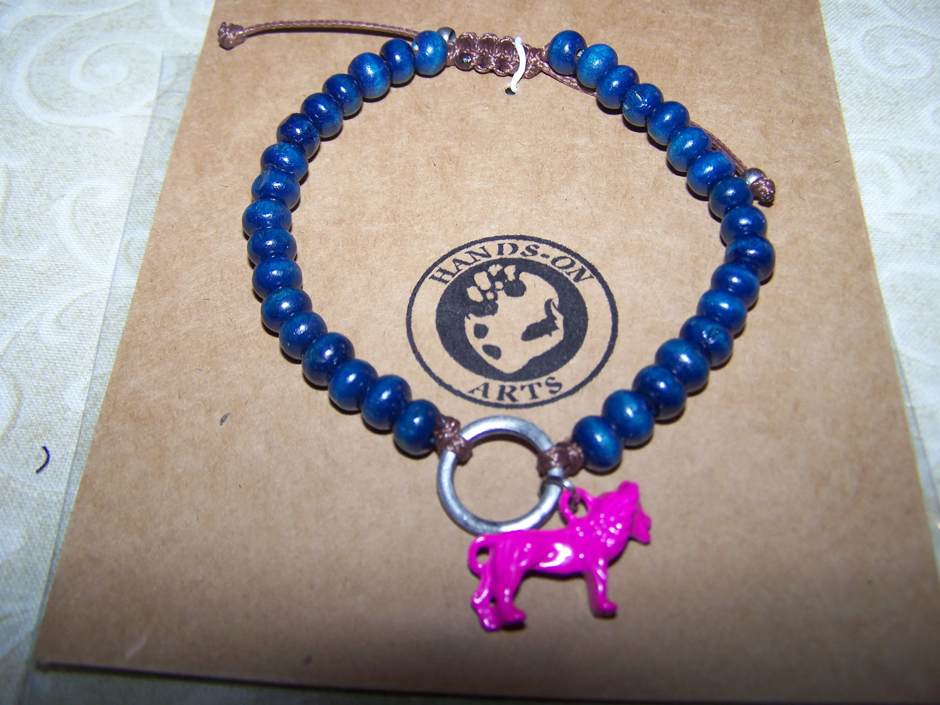 Beaded Bracelet with Wild Animal Charm