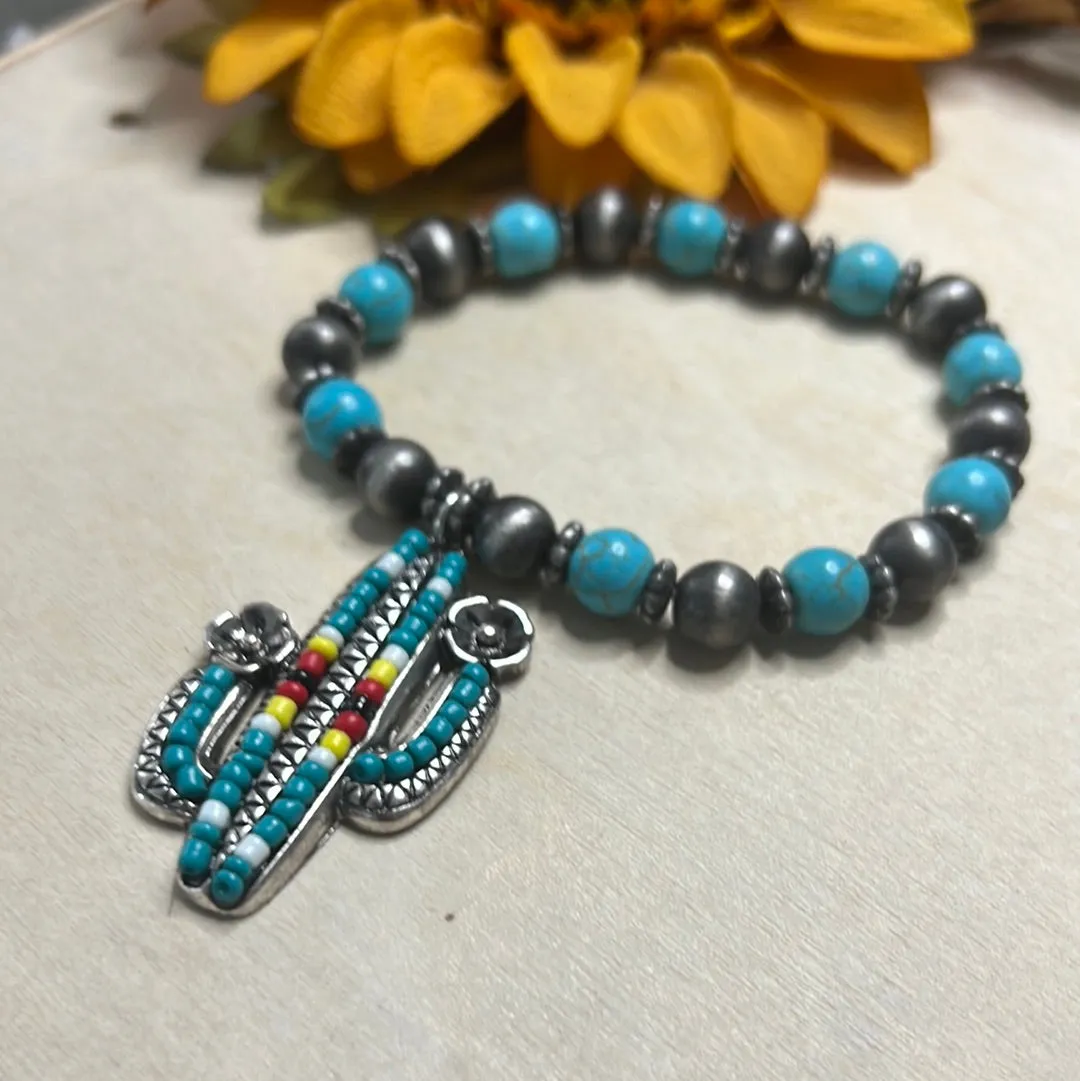 Beaded Cactus Bracelet