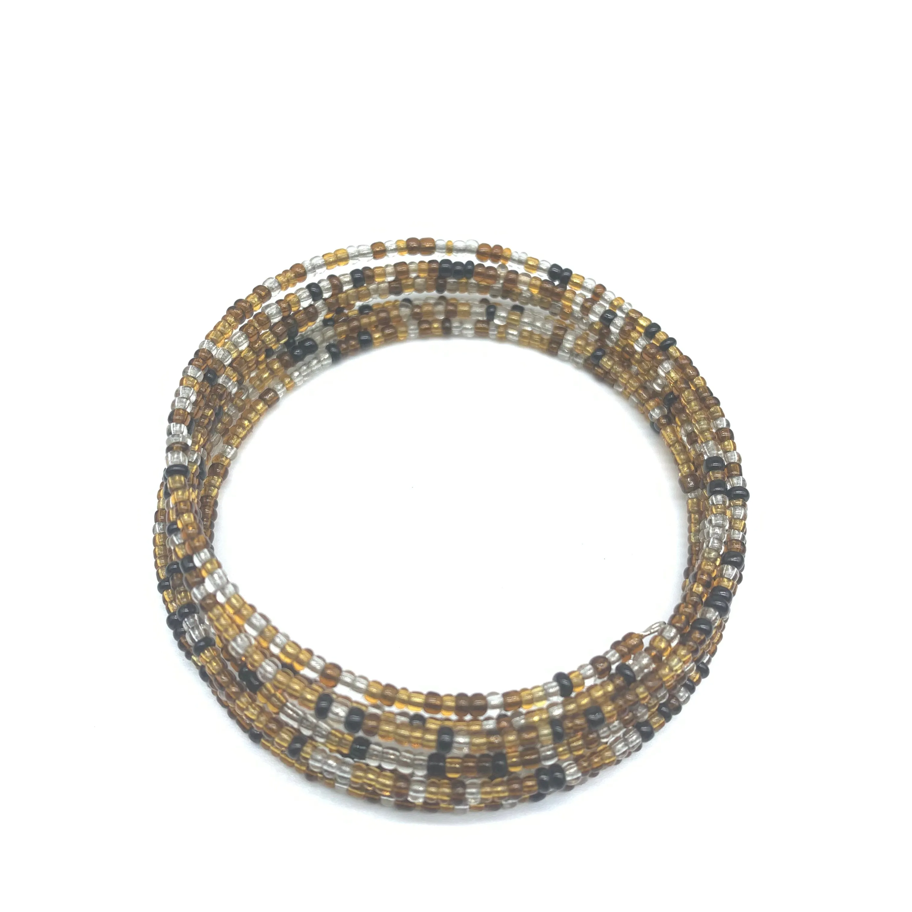 Beaded Coil Bracelet-Brown