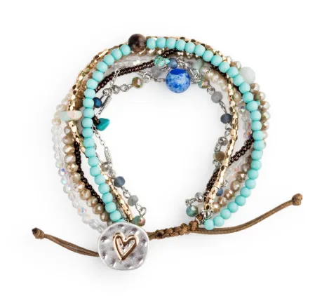 Beaded Love Bracelet- Turquo