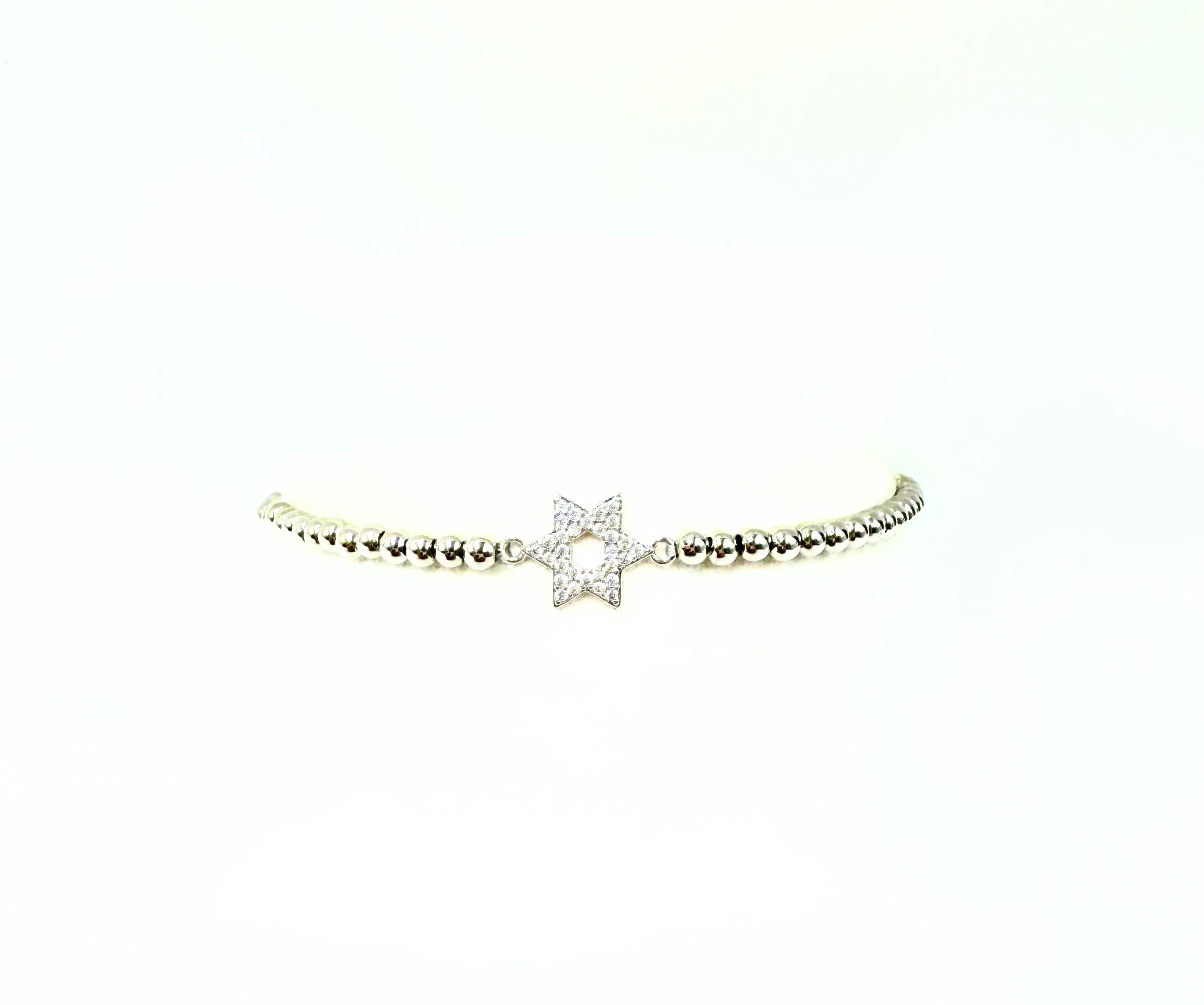 BEADED STRETCH BRACELET WITH STAR OF DAVID