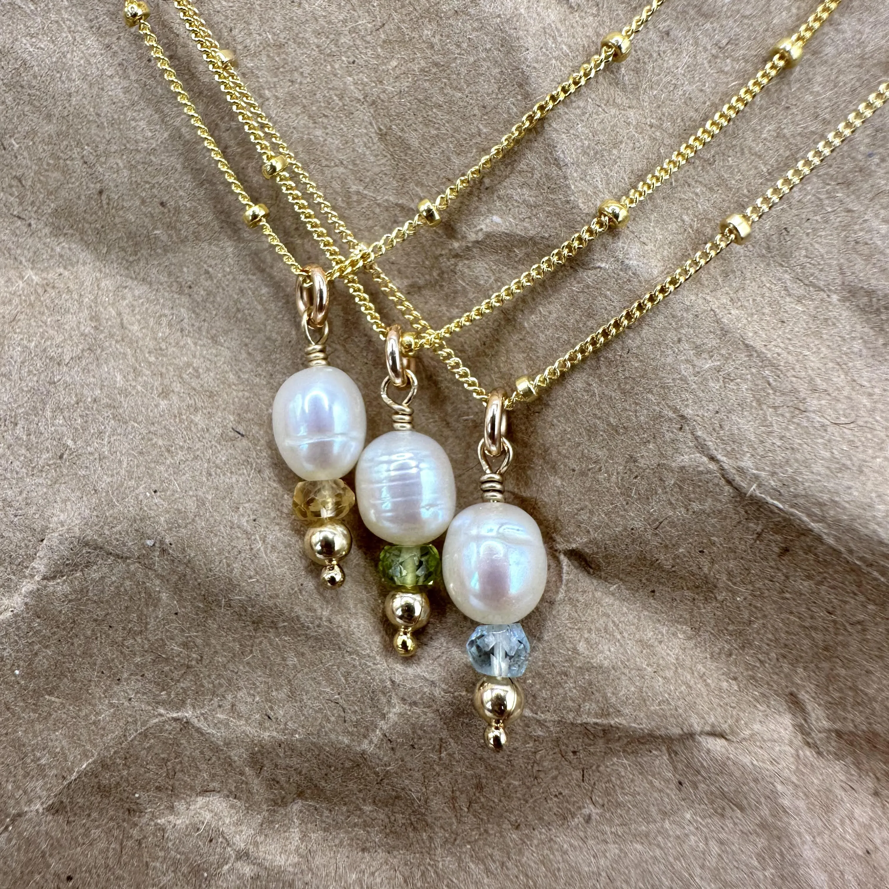 Beloved Pearl & Birthstone Necklace