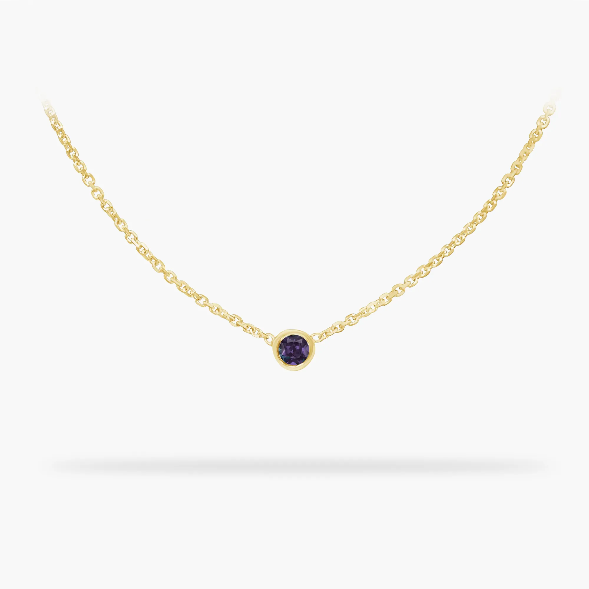 Birthday Necklace June - Alexandrite 14k gold necklace