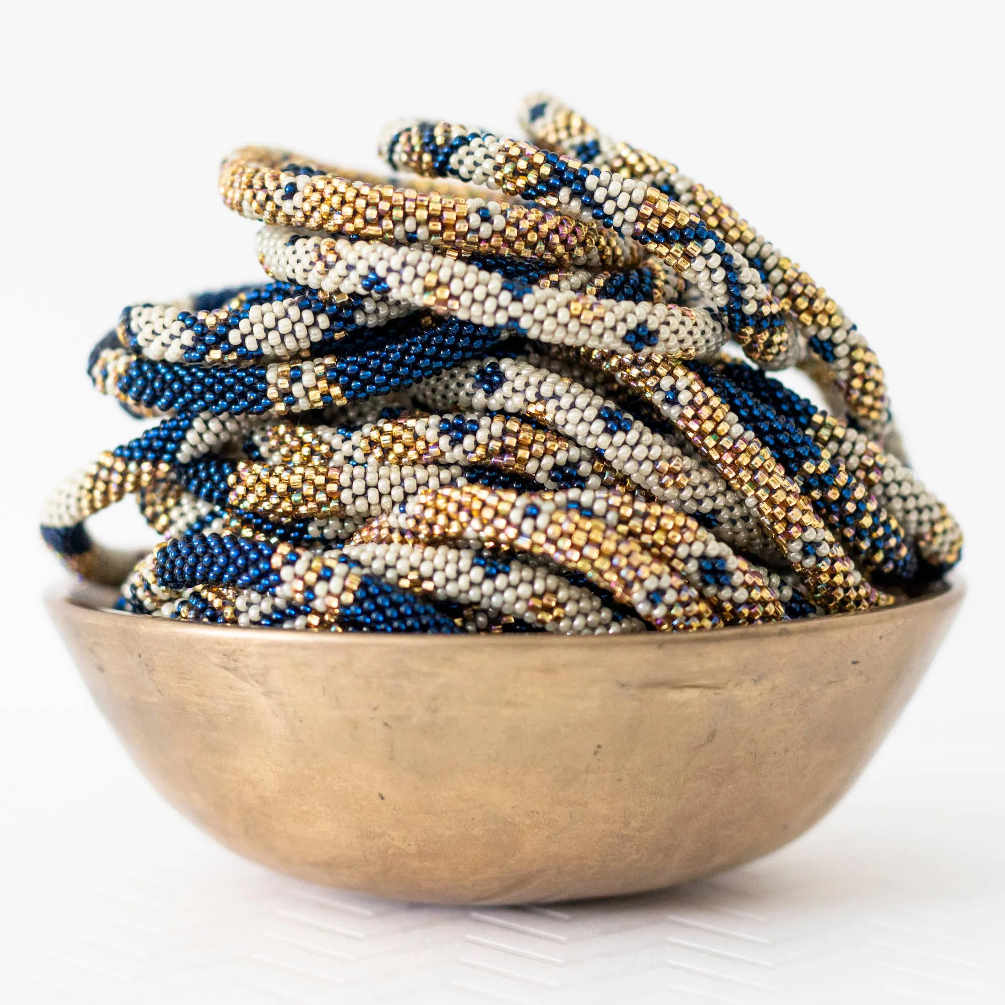 BLUE & GOLD ROLL ON BRACELET